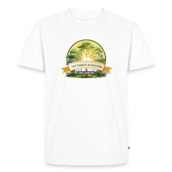 La forêt m’appelle et je dois y aller - T-shirt Premium bio Homme - blanc - Devant - Nico (187cm)
