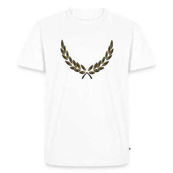 Décoration de bas couronne de laurier - T-shirt Premium bio Homme - blanc - Devant - Nico (187cm)