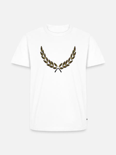 Bodendekoration Lorbeerkranz - Männer Premium Bio T-Shirt - Weiß