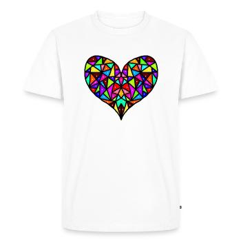 Colourful Heart - Men's Premium Organic T-Shirt - white - Front - Nico (187cm)