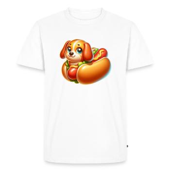 Hot Dog Hund - Men's Premium Organic T-Shirt - white - Front - Nico (187cm)