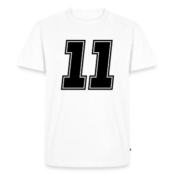 11 - Men's Premium Organic T-Shirt - white - Front - Nico (187cm)