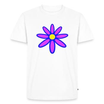 Petite Fleur Marguerite Blanche Décorative Violet Naturel - T-shirt Premium bio Homme - blanc - Devant - Nico (187cm)