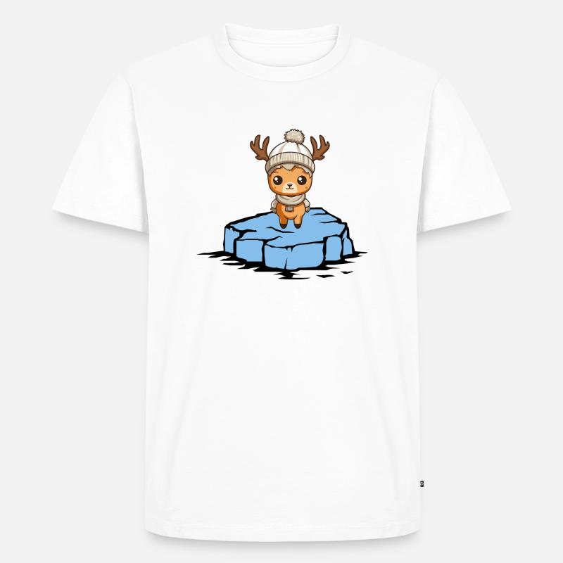 Reh Eisscholle - Männer Premium Bio T-Shirt - Weiß