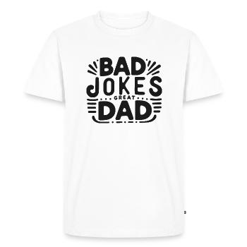 Mauvaises blagues Grand papa - T-shirt Premium bio Homme - blanc - Devant - Nico (187cm)
