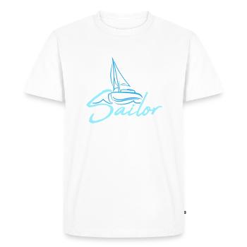 marin texte logo voile équipage amusant bateau icône - T-shirt Premium bio Homme - blanc - Devant - Nico (187cm)