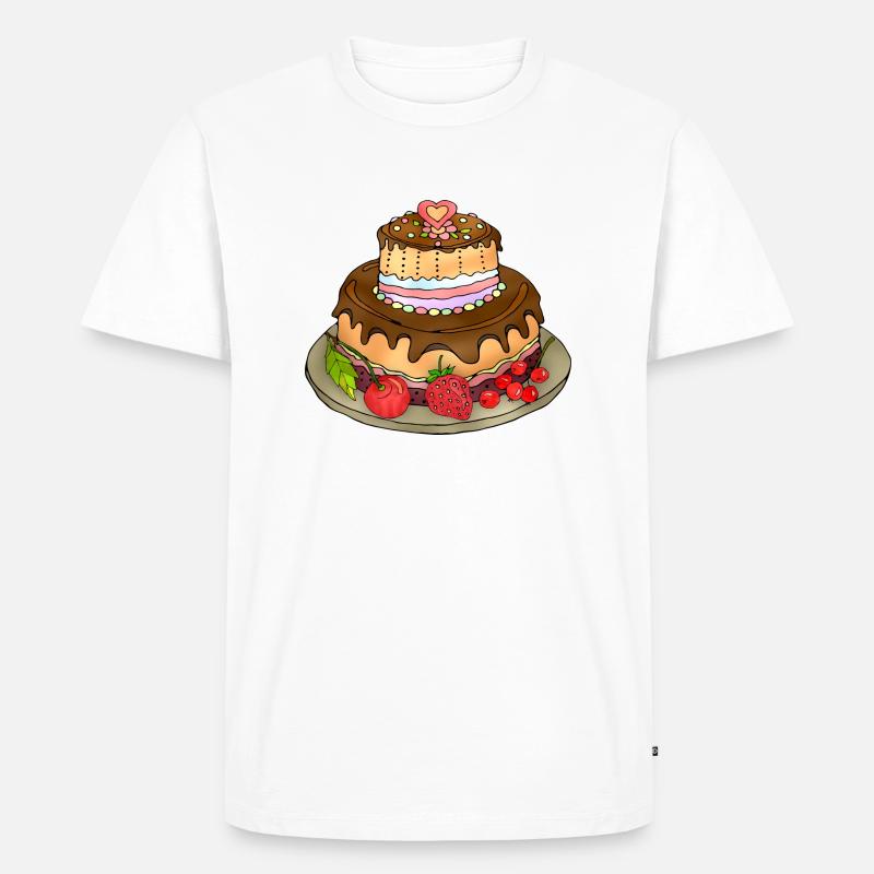 Kuchen - Männer Premium Bio T-Shirt - Weiß