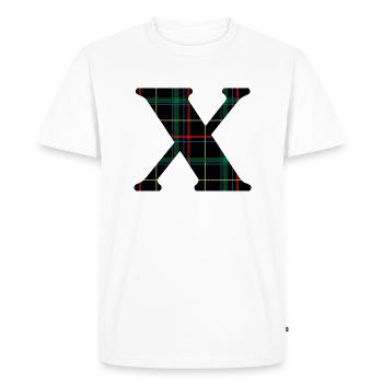 Monogramme x tartan écossais - T-shirt Premium bio Homme - blanc - Devant - Nico (187cm)