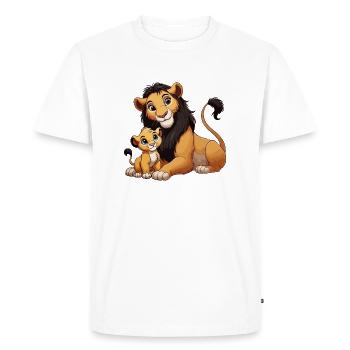Leo father with child - Men's Premium Organic T-Shirt - white - Front - Nico (187cm)