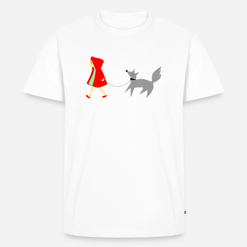 Rotkäppchen und der Wolf - Männer Premium Bio T-Shirt - Weiß