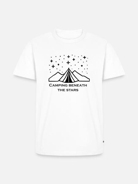Tent among stars -Camping Beneath The Stars Design - Men's Premium Organic T-Shirt - white
