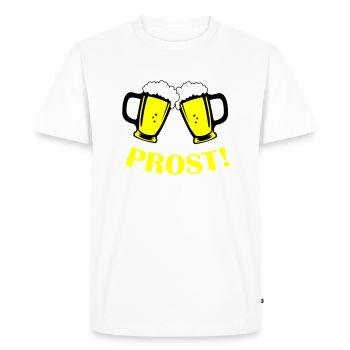 Santé de la bière - T-shirt Premium bio Homme - blanc - Devant - Nico (187cm)