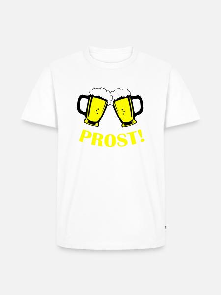 bier prost - Männer Premium Bio T-Shirt - Weiß