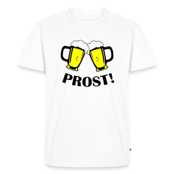 Santé de la bière - T-shirt Premium bio Homme - blanc - Devant - Nico (187cm)