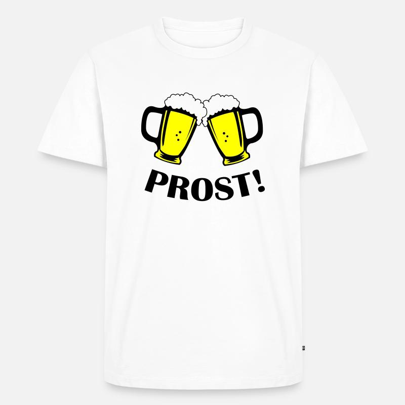 bier prost - Männer Premium Bio T-Shirt - Weiß