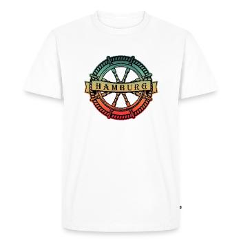 Nordstyle Hamburg Ankerdesign N° 1 Ville - T-shirt Premium bio Homme - blanc - Devant - Nico (187cm)