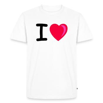I heart - Men's Premium Organic T-Shirt - white - Front - Nico (187cm)