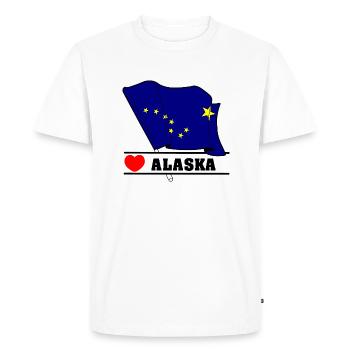 Drapeau Alaska coeur ALASKA - T-shirt Premium bio Homme - blanc - Devant - Nico (187cm)
