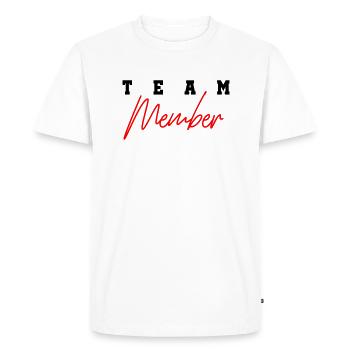 Team Member - Men's Premium Organic T-Shirt - white - Front - Nico (187cm)