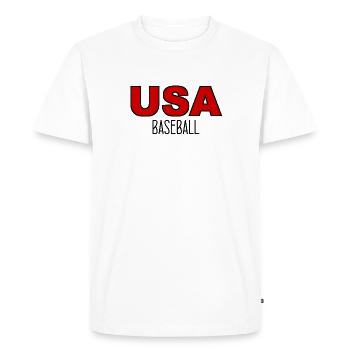 USA Baseball - US - United States of America - Men's Premium Organic T-Shirt - white - Front - Nico (187cm)