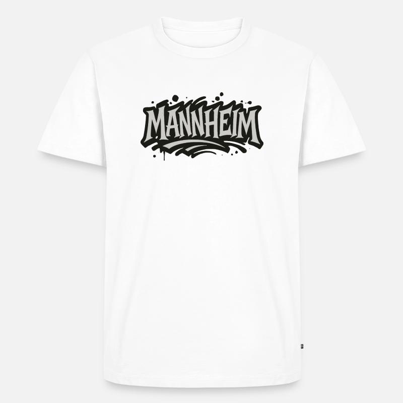 Mannheim Graffiti - Männer Premium Bio T-Shirt - Weiß