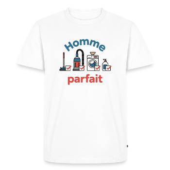 Perfect man - Men's Premium Organic T-Shirt - white - Front - Nico (187cm)