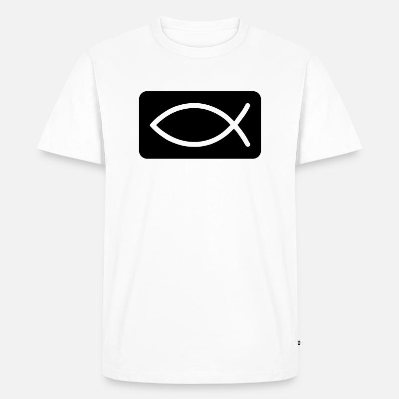 Fisch Christlich Jesus - Männer Premium Bio T-Shirt - Weiß