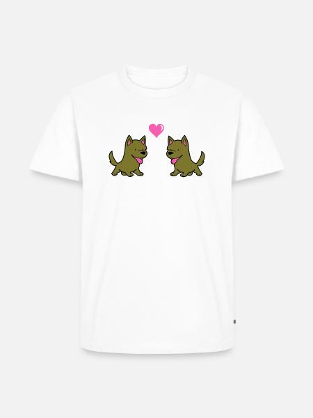 hund comic liebe - Männer Premium Bio T-Shirt - Weiß