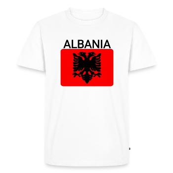 Cartes du drapeau de l’Albanie - T-shirt Premium bio Homme - blanc - Devant - Nico (187cm)