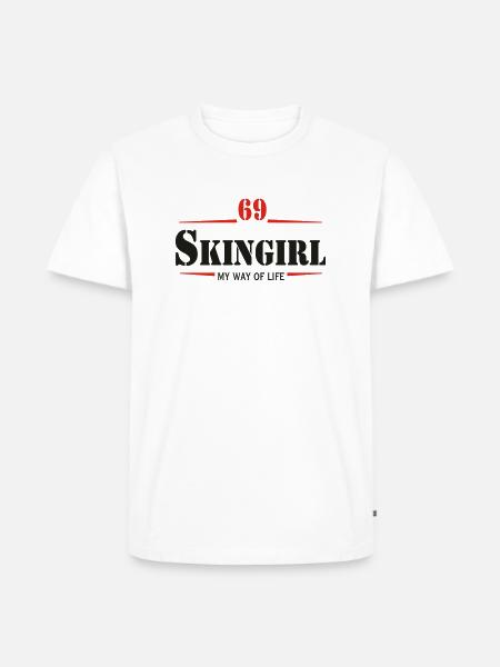 Working Class Skingirl Oi! Antiracist Bootgirl My - Men's Premium Organic T-Shirt - white