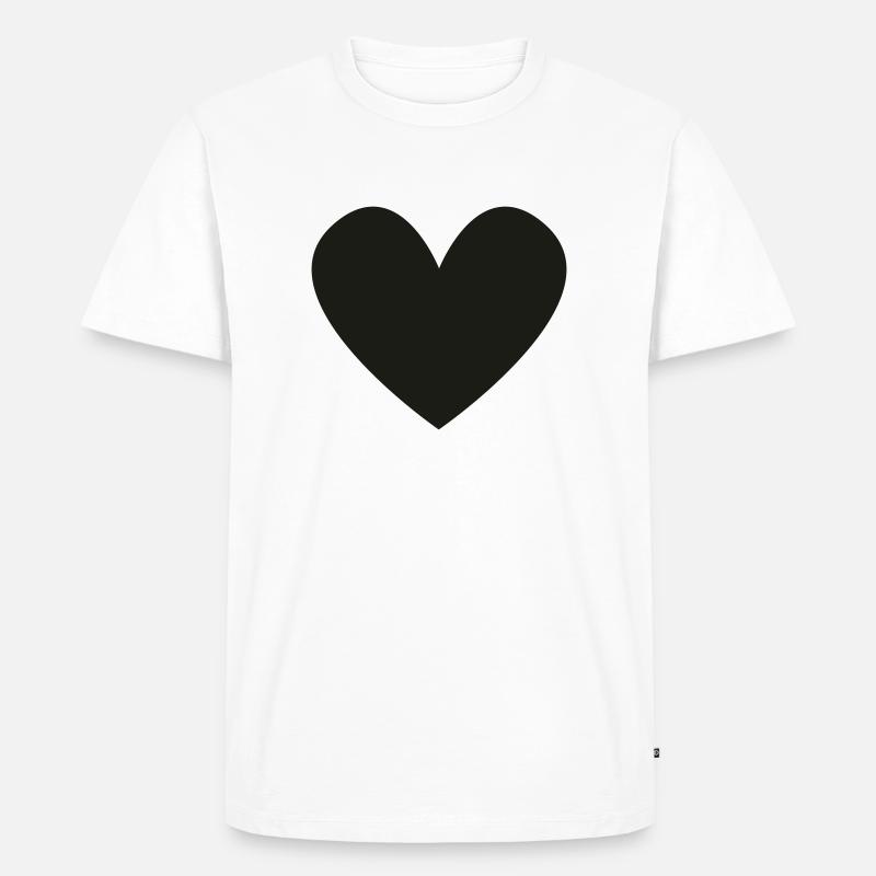 herz - Männer Premium Bio T-Shirt - Weiß