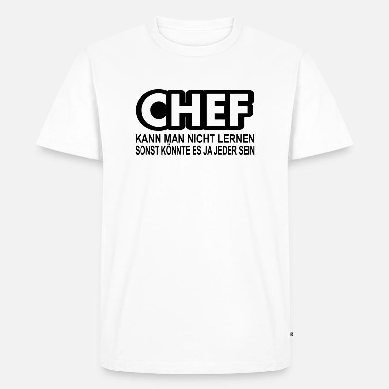chef - Männer Premium Bio T-Shirt - Weiß