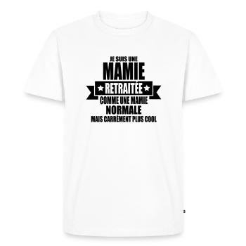 je suis une mamie retraitée - T-shirt Premium bio Homme - blanc - Devant - Nico (187cm)