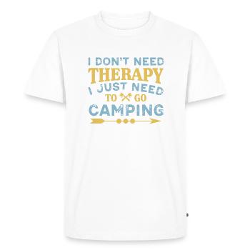 Camping Therapy Salvation Wilderness Nature Mountains - Men's Premium Organic T-Shirt - white - Front - Nico (187cm)