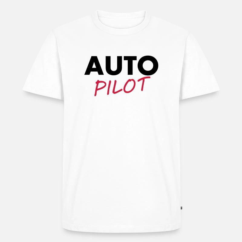 Auto Pilot - Männer Premium Bio T-Shirt - Weiß