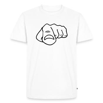 doigt - T-shirt Premium bio Homme - blanc - Devant - Nico (187cm)