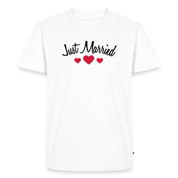 Just Married Hearts Logo Design - Men's Premium Organic T-Shirt - white - Front - Nico (187cm)