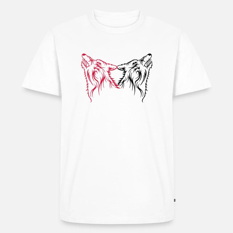woelfe2 - Männer Premium Bio T-Shirt - Weiß