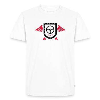 Pilote / Voiture / Camion / Quad - T-shirt Premium bio Homme - blanc - Devant - Nico (187cm)