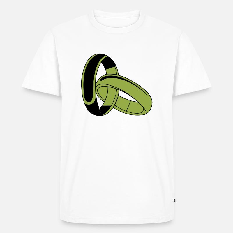 ringe - Männer Premium Bio T-Shirt - Weiß