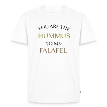 YOU ARE THE HUMMUS TO MY FALAFEL - Men's Premium Organic T-Shirt - white - Front - Nico (187cm)