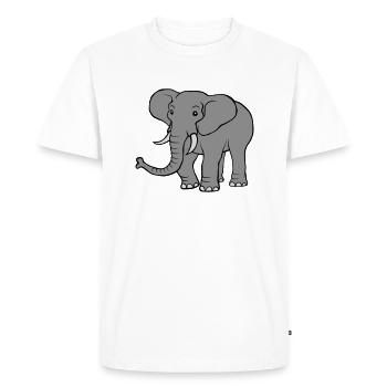 Grand éléphant gris - T-shirt Premium bio Homme - blanc - Devant - Nico (187cm)