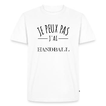 je peux pas j’ai handball humour joueur sport - T-shirt Premium bio Homme - blanc - Devant - Nico (187cm)
