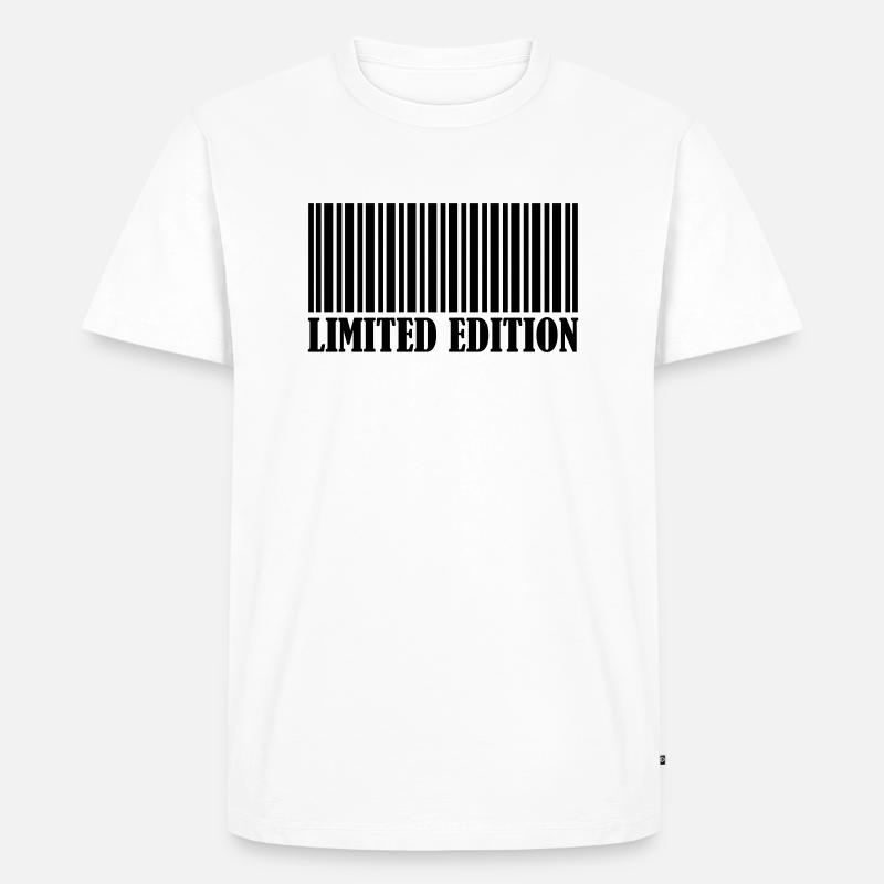 Barcode Limited Edition - Männer Premium Bio T-Shirt - Weiß