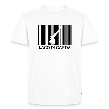 Lac de Garde Code à barres Lago Di Garda Cadeau de Vacances - T-shirt Premium bio Homme - blanc - Devant - Nico (187cm)