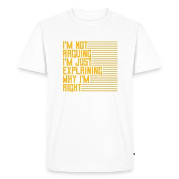 Je ne discute pas - T-shirt Premium bio Homme - blanc - Devant - Nico (187cm)