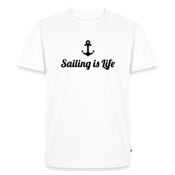 sailing is life - Sailor gift idea - Men's Premium Organic T-Shirt - white - Front - Nico (187cm)