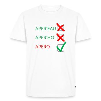 Apéro - T-shirt Premium bio Homme - blanc - Devant - Nico (187cm)