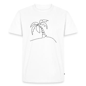 Palm Island Oneline - Men's Premium Organic T-Shirt - white - Front - Nico (187cm)