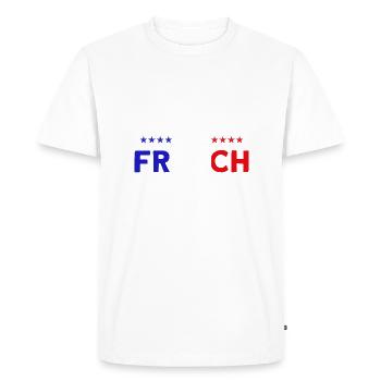 Français Drapeau Français Roots Cadeau - T-shirt Premium bio Homme - blanc - Devant - Nico (187cm)
